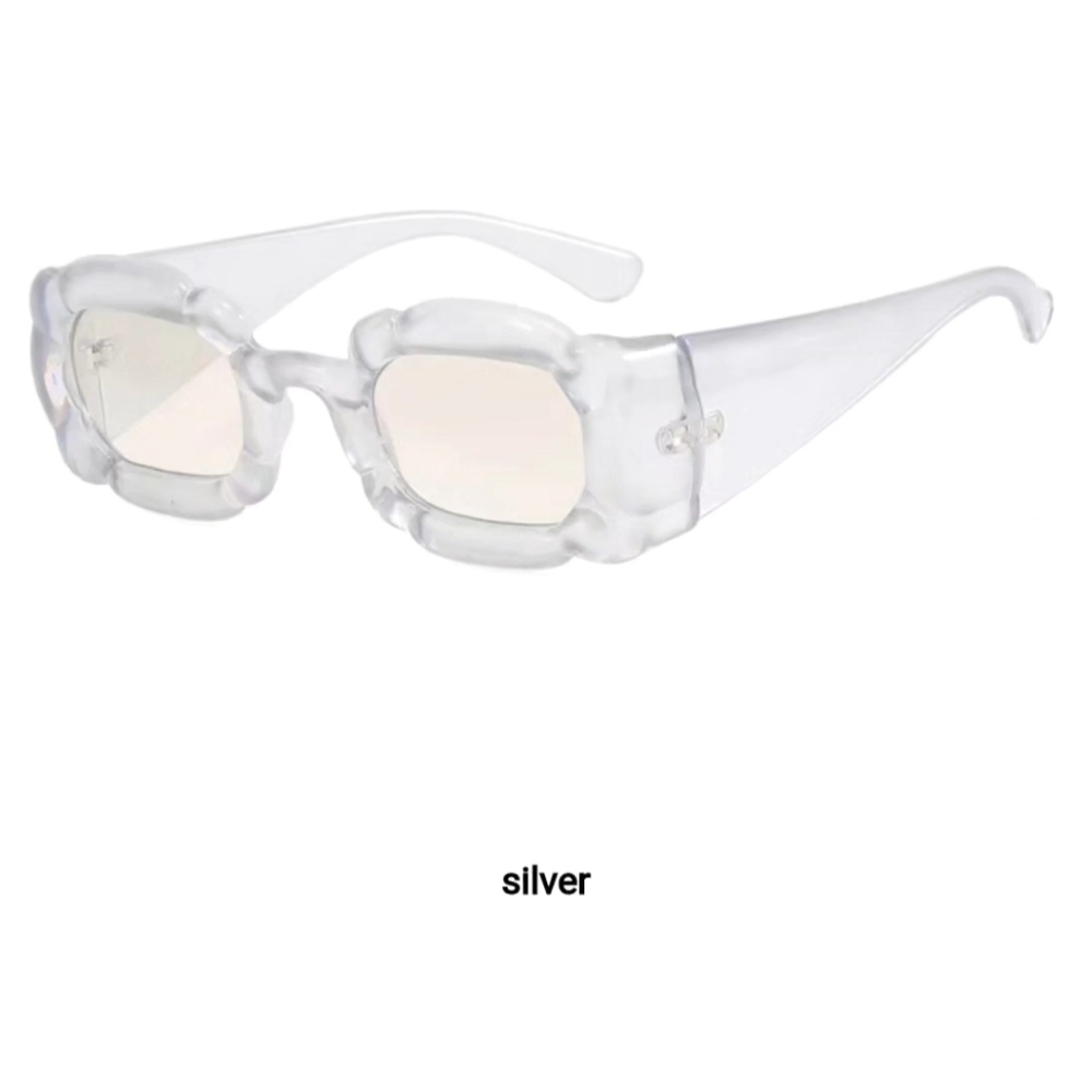 Silver square shaped, tinted sunglasses,NEW